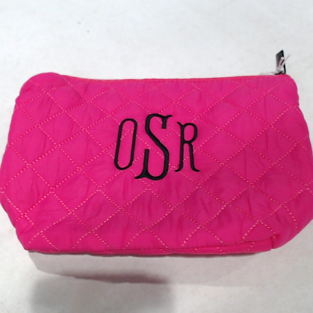 BLOOPER BAG: Monogrammed Diamond Quilted Cosmetic Case
