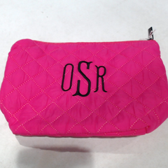 BLOOPER BAG: Monogrammed Diamond Quilted Cosmetic Case