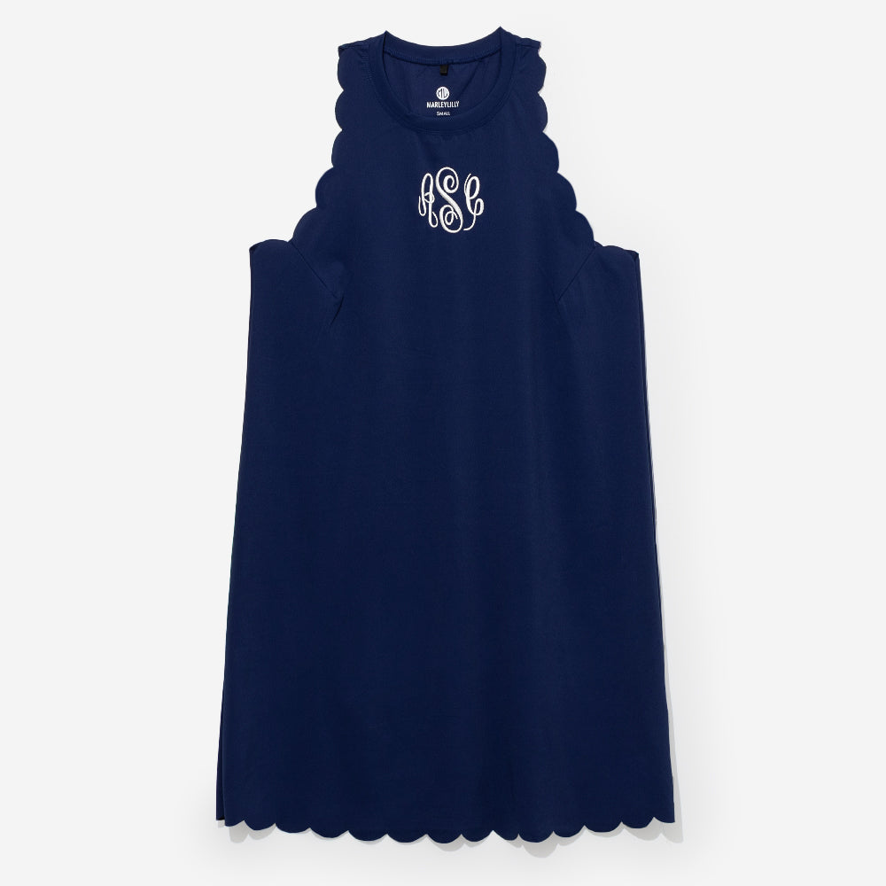 monogrammed scalloped exercise dress