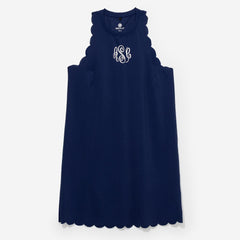 monogrammed scalloped exercise dress