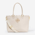 Monogrammed Laptop Tote Bag in Bone