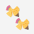 Girls Pencil Hair Bow Set | Yellow