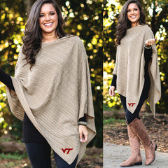 virginia tech logo poncho with leggings and boots