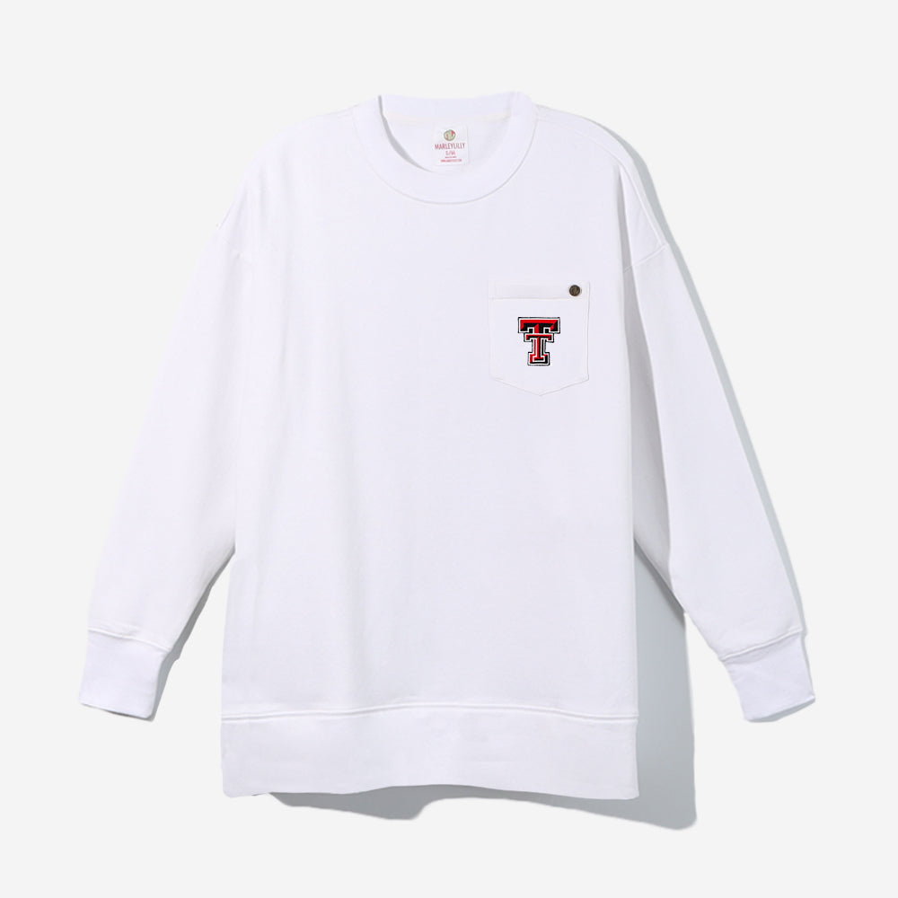 Texas Tech Red Raiders Crewneck Sweatshirt in White