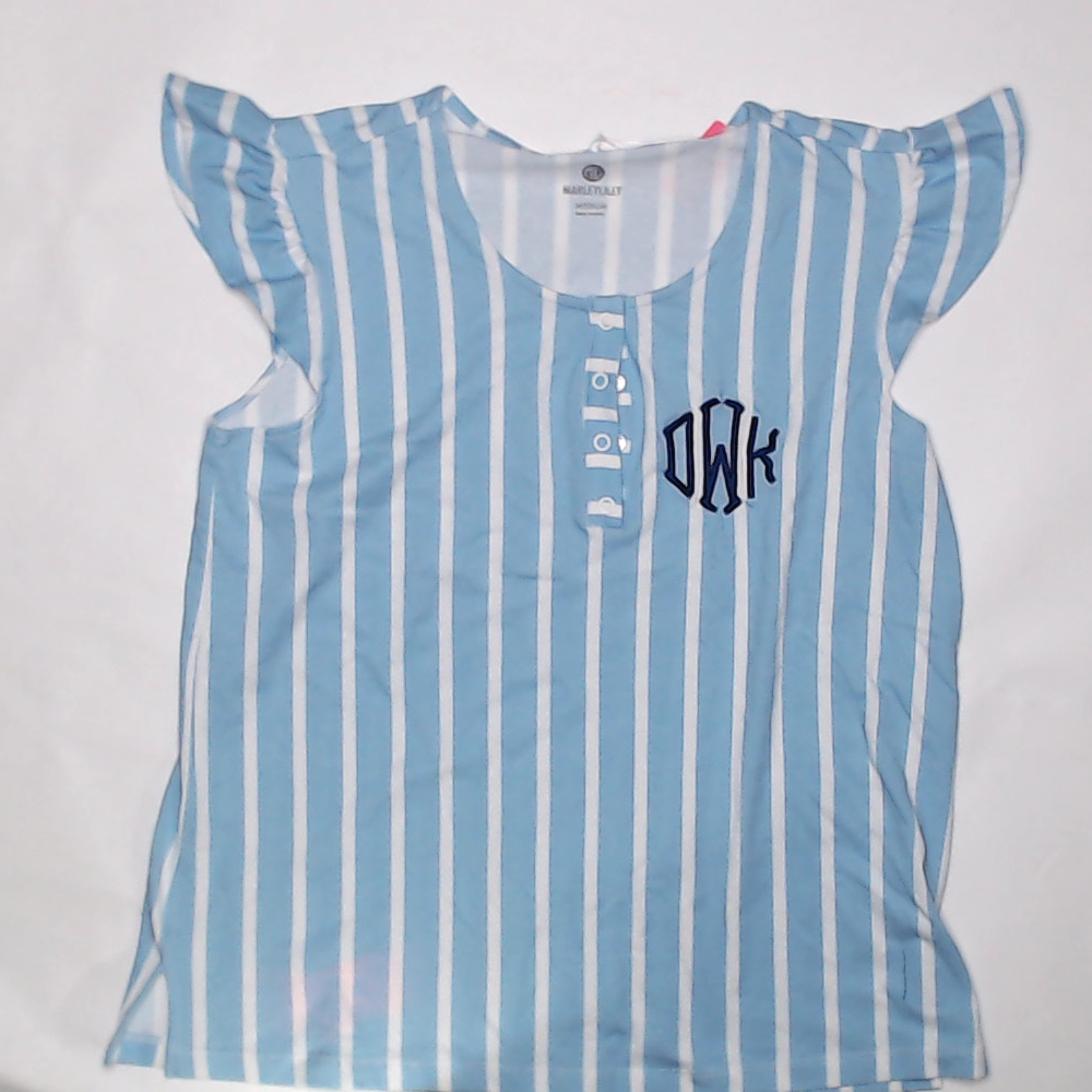 BLOOPER CLOTHING: Monogrammed Ruffle Top