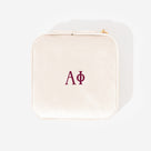 Alpha Phi Velvet Travel Jewelry Case | Ivory