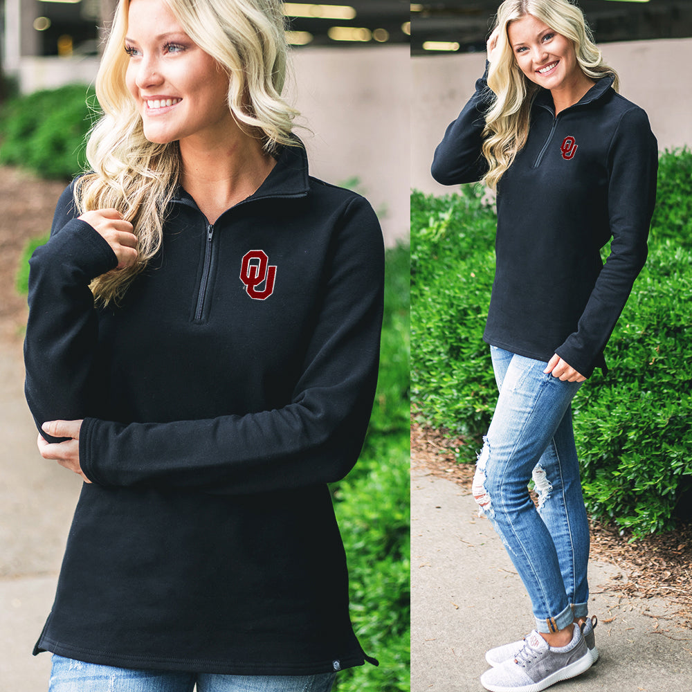 black oklahoma pullover sweatshirt with jeans