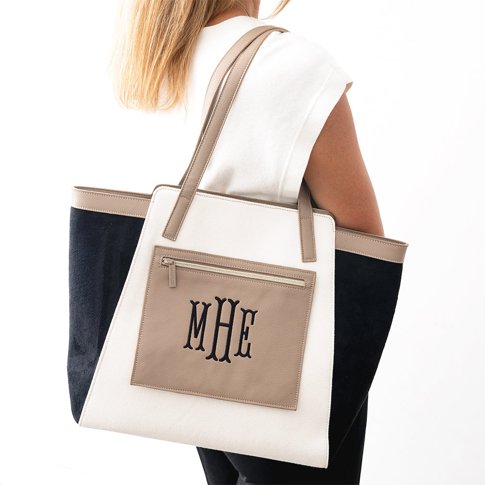 Personalized Colorblock Tote Bag | Marleylilly