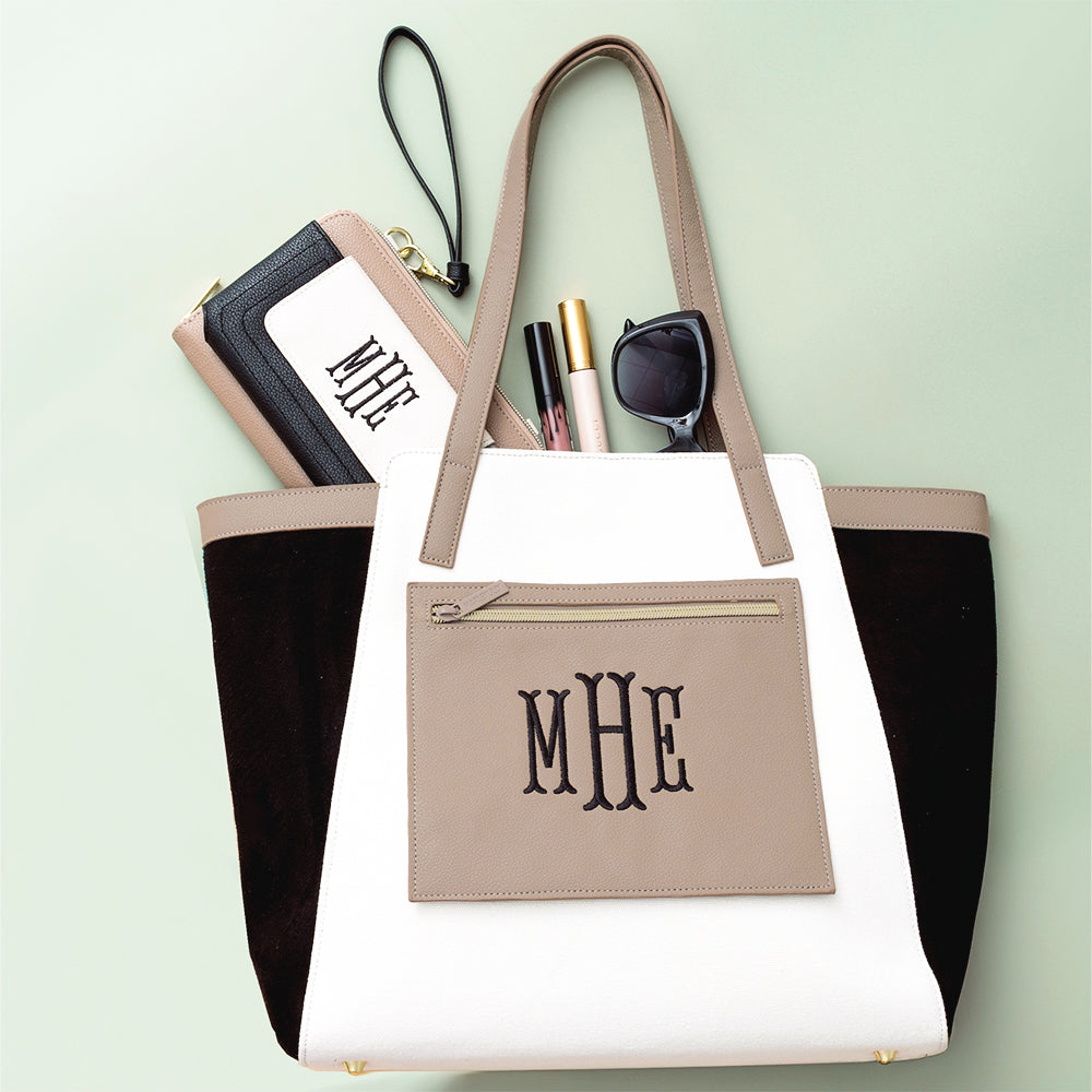 Personalized Colorblock Tote Bag | Marleylilly