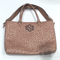 BLOOPER BAG: Monogrammed Metallic Leopard Tote Bag