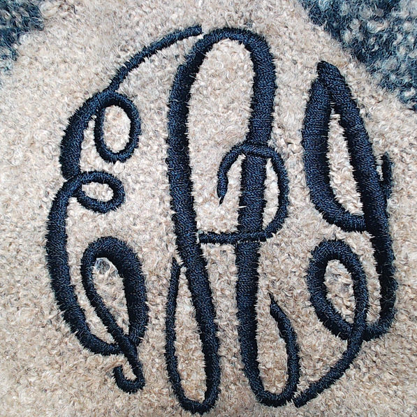 BLOOPER CLOTHING: Monogrammed Plaid Cowl Neck Poncho