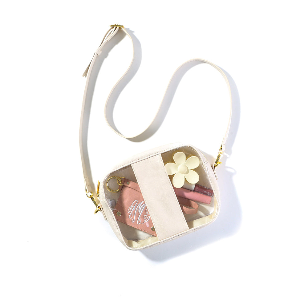 card holder inside clear stadium crossbody bag