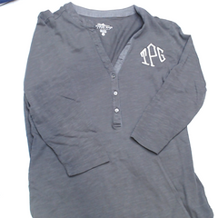 BLOOPER CLOTHING: Monogrammed Henley