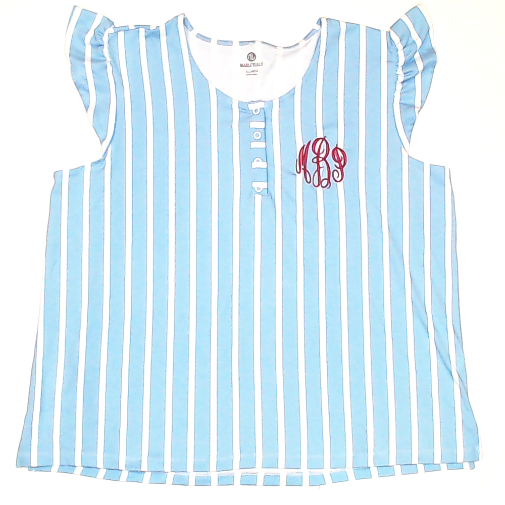 BLOOPER CLOTHING: Monogrammed Ruffle Top