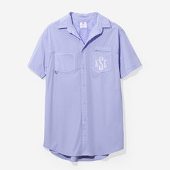monogrammed fishing shirt in lavender