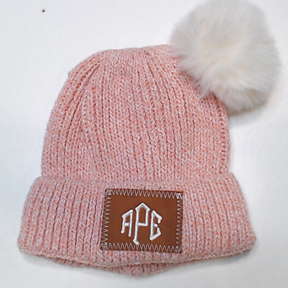 BLOOPER KIDS: Monogrammed Kids Pom Pom Beanie