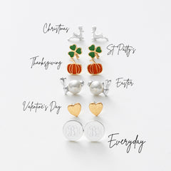 monogrammed year round earring set infographic