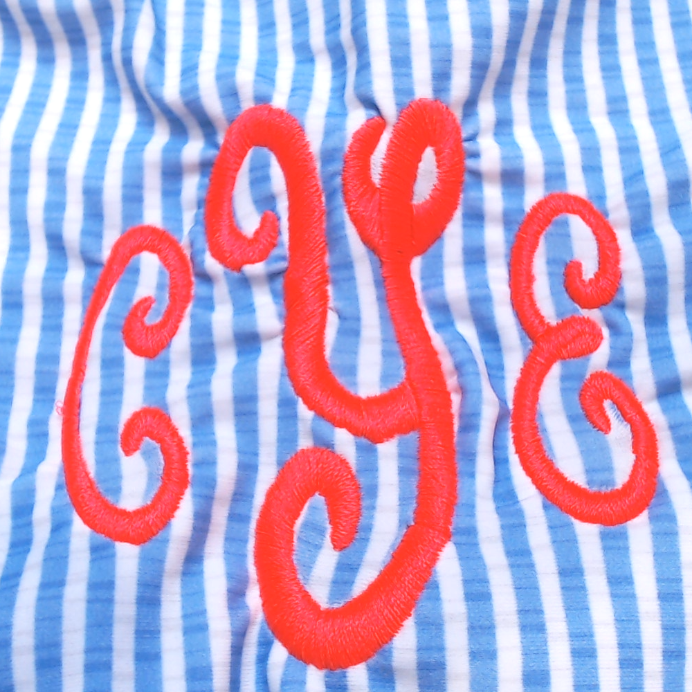 BLOOPER SWIM: Monogrammed High Neck Bikini Top