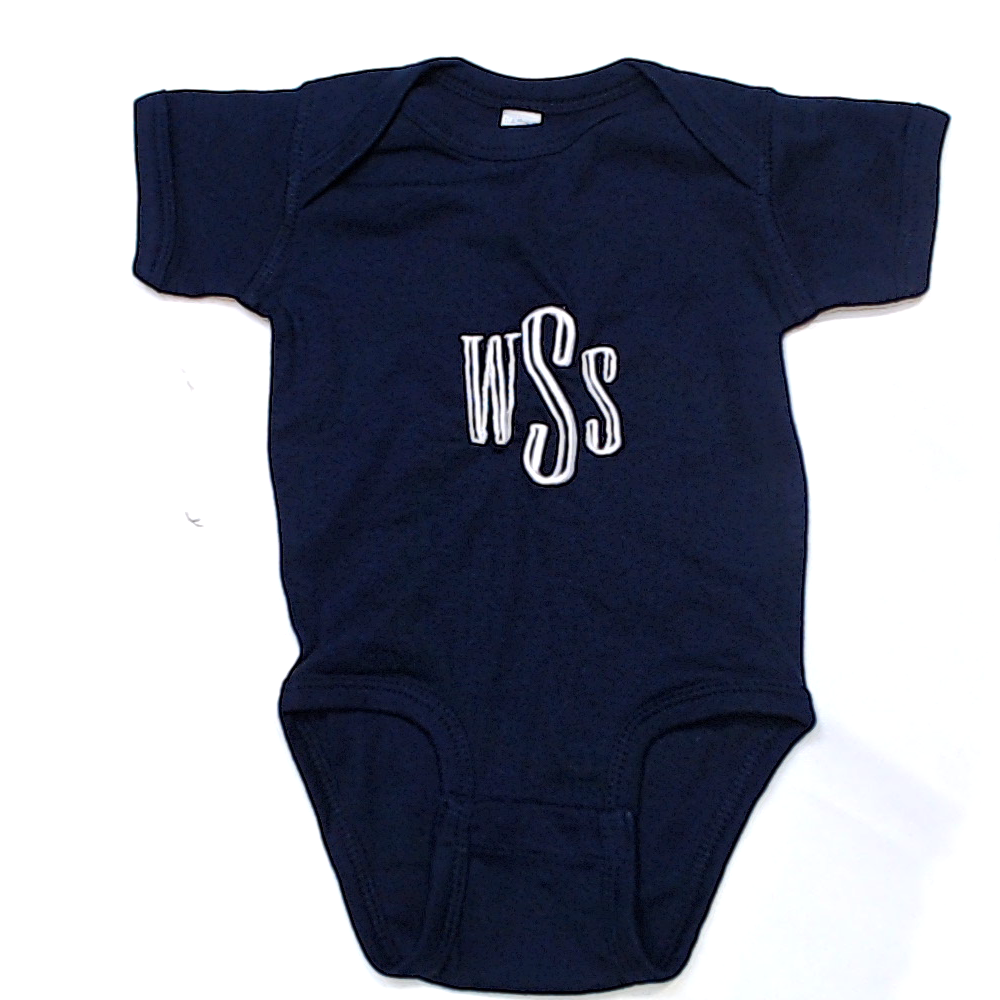 BLOOPER KIDS: Monogrammed Baby Short Sleeve Bodysuit