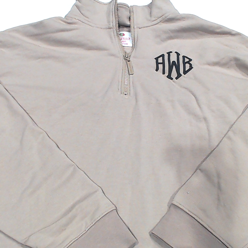 BLOOPER CLOTHING: Monogrammed Quarter Zip Sweatshirt