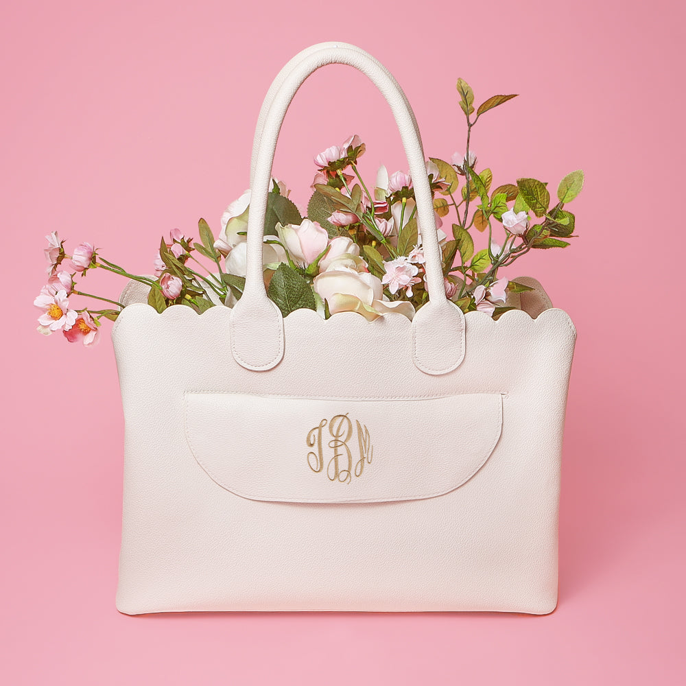 Bone Essential Work Tote with flowers