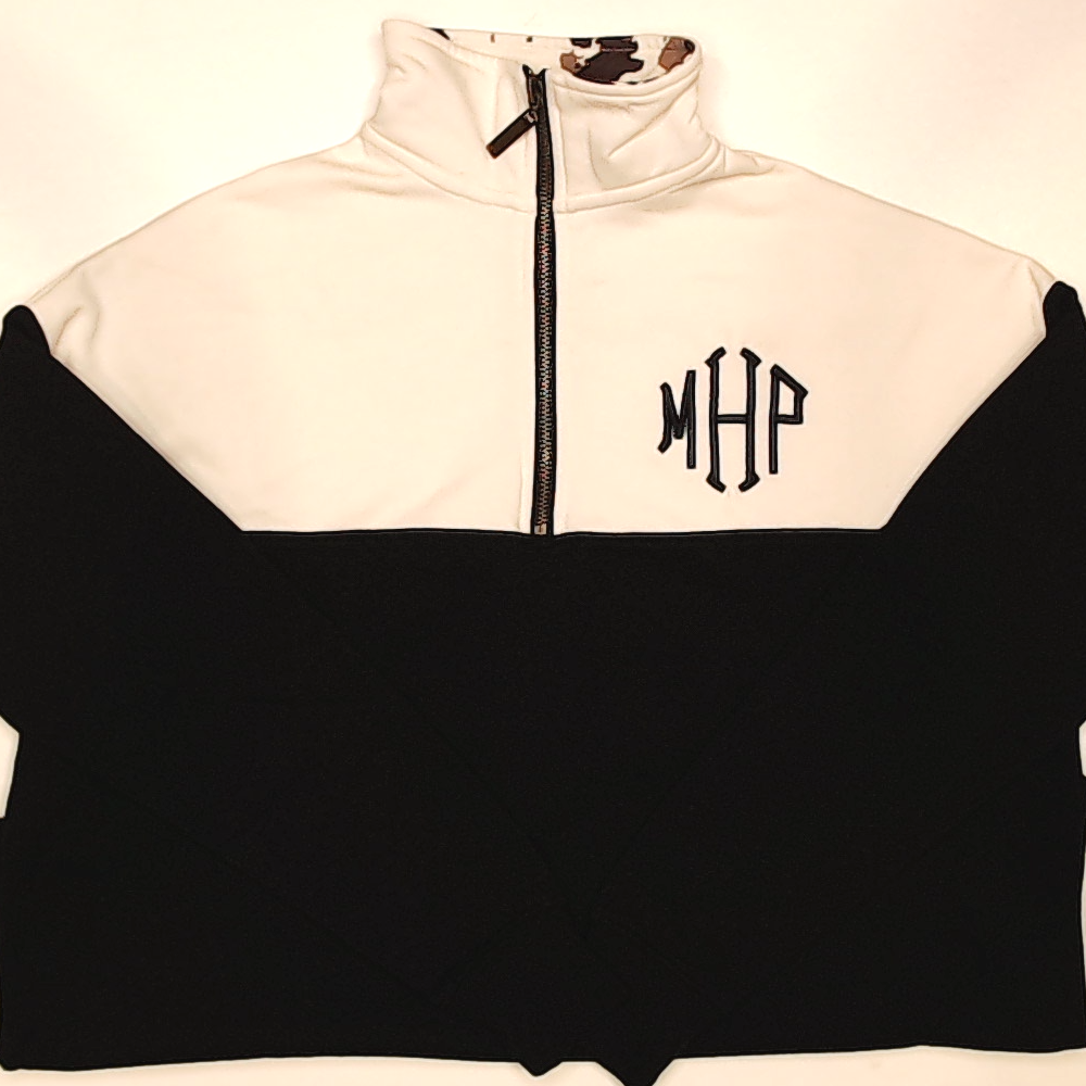 BLOOPER CLOTHING: Monogrammed Quarter Zip Sweatshirt