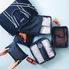 boys navy packing bag set with matching monogrammed weekend bag