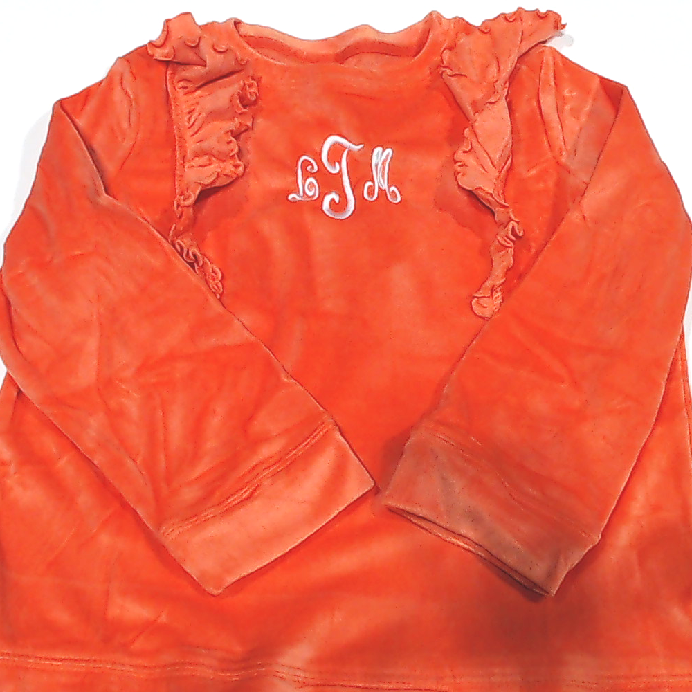 BLOOPER KIDS: Monogrammed Girls Softspun Ruffle Sweatshirt