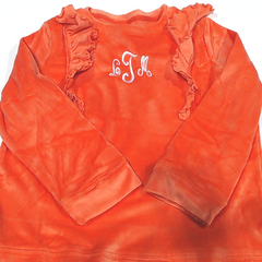 BLOOPER KIDS: Monogrammed Girls Softspun Ruffle Sweatshirt