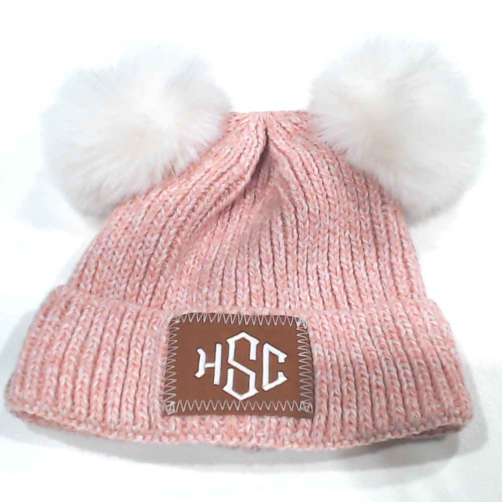 BLOOPER KIDS: Monogrammed Kids Pom Pom Beanie