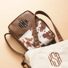 cowhide bible carrier up close