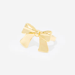 Adjustable Bow Ring in gold closer