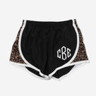 Monogrammed Kids Running Shorts | Leopard Print