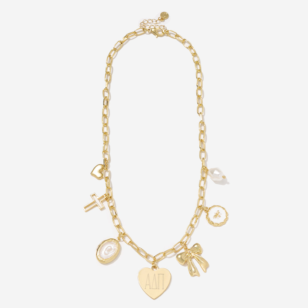 Alpha Delta Pi Charm Necklace | Gold