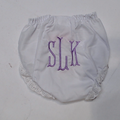 BLOOPER KIDS: Monogrammed White Eyelet Baby Bloomers