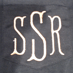 BLOOPER CLOTHING: Monogrammed Split Neck Gathered Dress