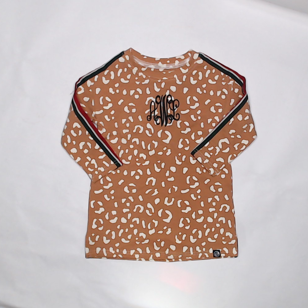 BLOOPER KIDS: Monogrammed Kids Striped Sleeve Dress