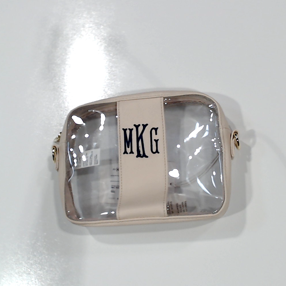 BLOOPER BAG: Monogrammed Clear Stadium Crossbody Bag