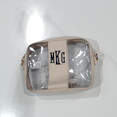 BLOOPER BAG: Monogrammed Clear Stadium Crossbody Bag