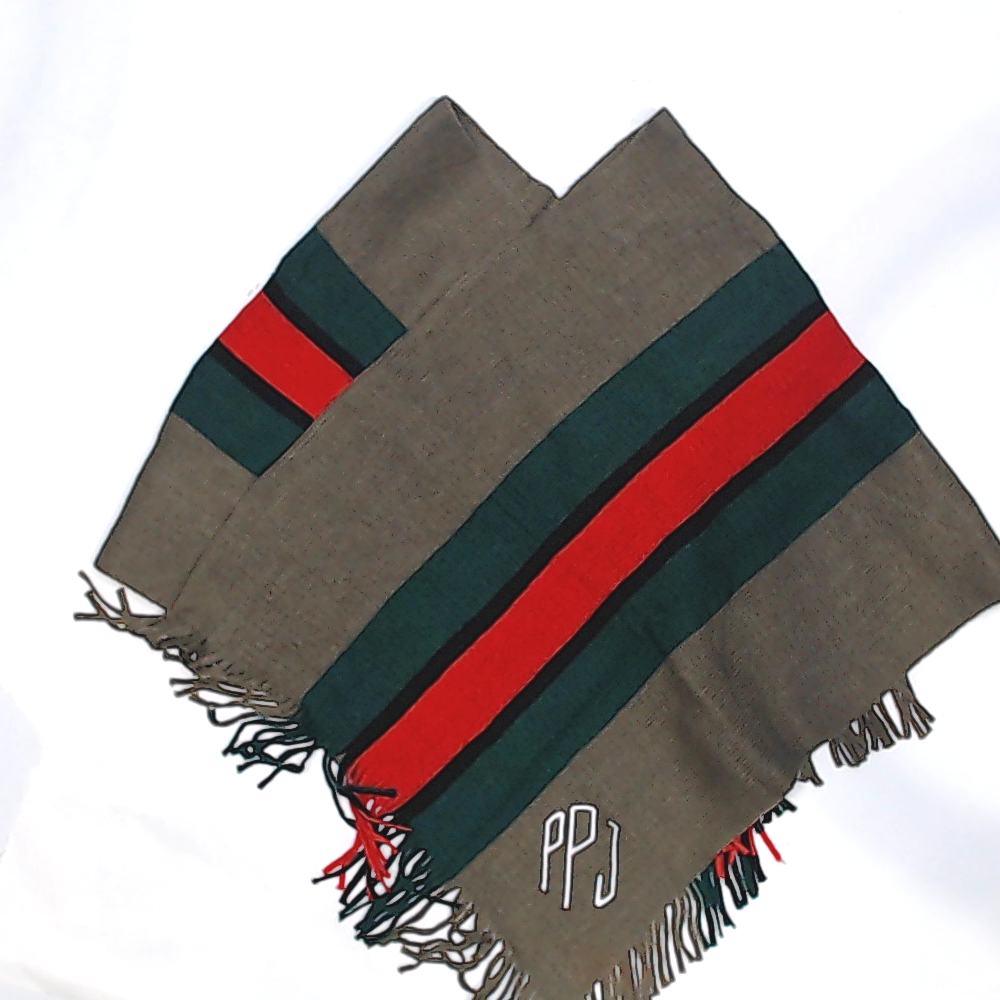 BLOOPER KIDS: Monogrammed Kids Striped Poncho