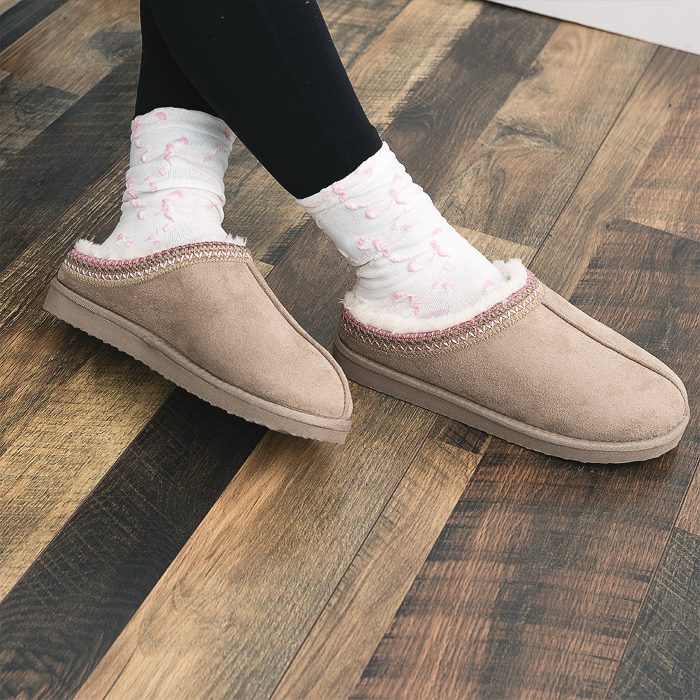 moccasins in tan pink