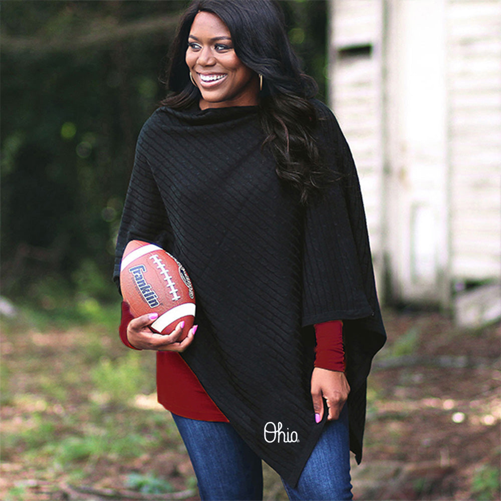 ladies ohio state buckeyes poncho