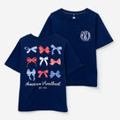 Monogrammed Kids America T-Shirt | Navy Bows