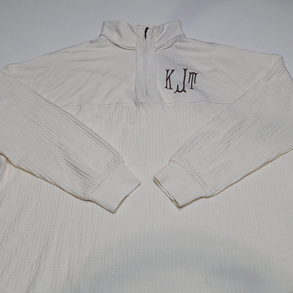 BLOOPER CLOTHING: Monogrammed Waffle Knit Pullover