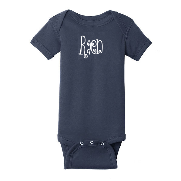BLOOPER KIDS: Monogrammed Baby Short Sleeve Bodysuit