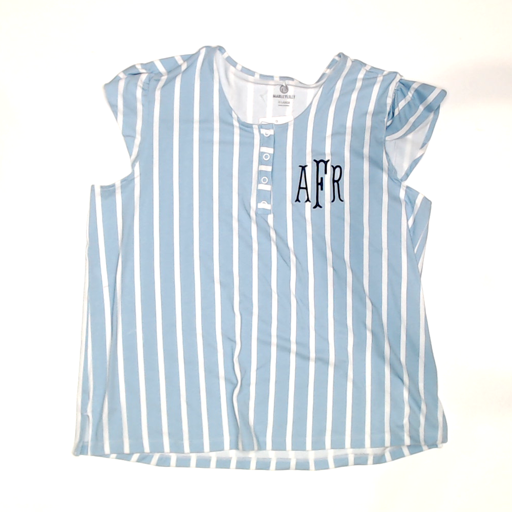 BLOOPER CLOTHING: Monogrammed Ruffle Top