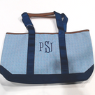 BLOOPER BAG: Monogrammed Seersucker Tote Bag