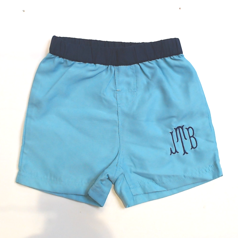 BLOOPER KIDS: Monogrammed Boys Swim Trunks