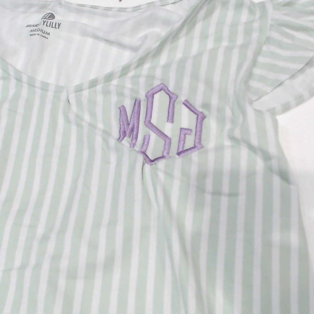 BLOOPER CLOTHING: Monogrammed Ruffle Pajamas