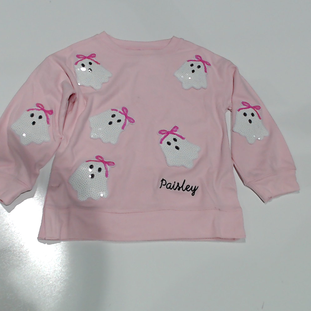 BLOOPER KIDS: Monogrammed Kids Sequin Ghost Sweatshirt